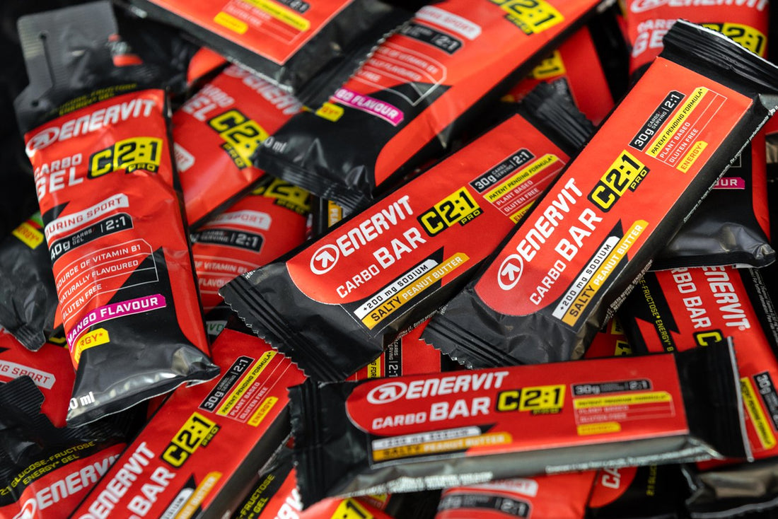 Tyčinky ENERVIT Carbo Bar C2:1 a gély Carbo Gel C2:1