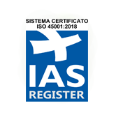 Logo certifikácie UNI EN ISO 45001 – bezpečnosť a ochrana zdravia pri práci