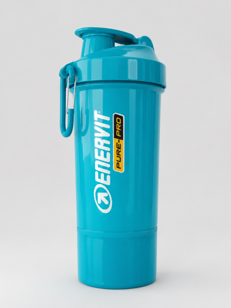 ENERVIT PURE-PRO Shaker 800 ml so zásobníkom a karabínou